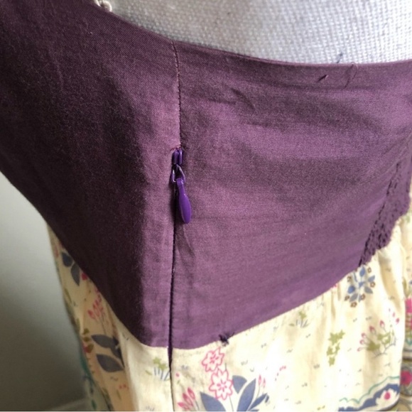 Anthropologie Maeve Purple Skoura Idyll Tree Print Halter Maxi Dress Size 0 - Picture 9 of 14